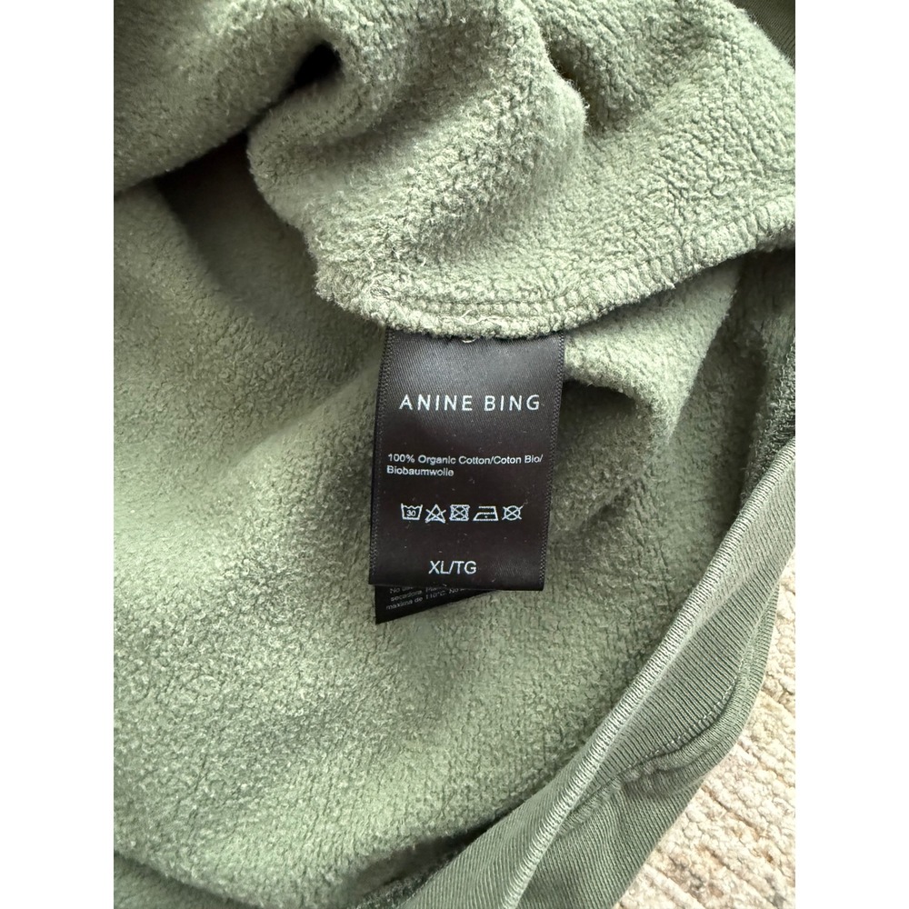 Anine Bing Tyler Oversized Sweatshirt Artichoke Green XL Excellent Condition - Picture 3 of 8
